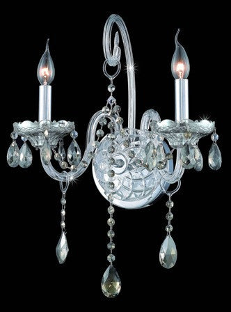 C121-7952W2C-GT By Regency Lighting-Verona Collection Chrome Finish 2 Lights Wall Sconce