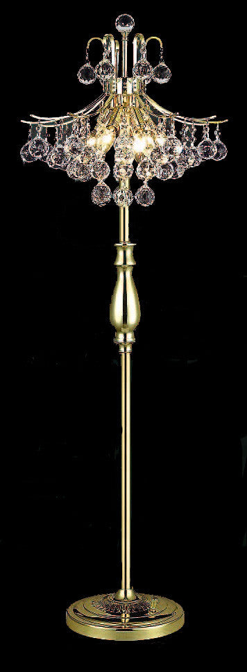 C121-8000FL16G/RC By Elegant Lighting Toureg Collection 6 Light Floor Lamps Gold Finish