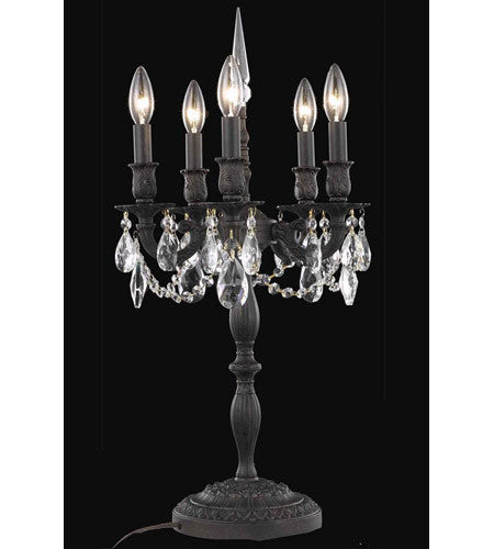 C121-8205TL13DB/RC By Elegant Lighting Rosalia Collection 5 Light Table Lamp Dark Bronze Finish