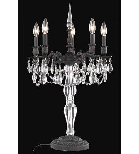 C121-8605TL18DB/RC By Elegant Lighting Monarch Collection 5 Light Table Lamp Dark Bronze Finish