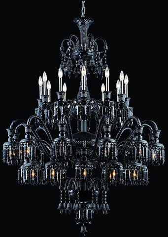 C121-8936G48B-JT/EC By Elegant Lighting - Majestic Collection Black Finish 36 Lights Foyer/Hallway