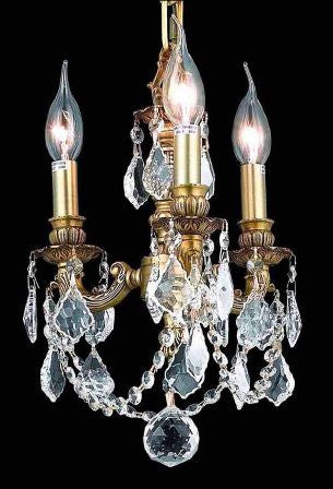 C121-9103D10FG By Regency Lighting-Lille Collection French Gold Finish 3 Lights Chandelier