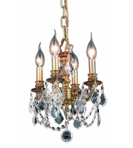C121-9104D10FG-GS/RC By Elegant Lighting Lille Collection 3 Light Pendant French Gold Finish