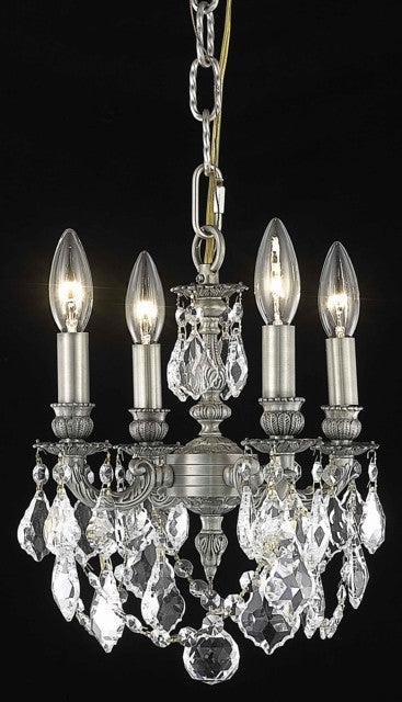 ZC121-9104D10PW/EC By Regency Lighting Lillie Collection 4 Light Chandeliers Pewter Finish