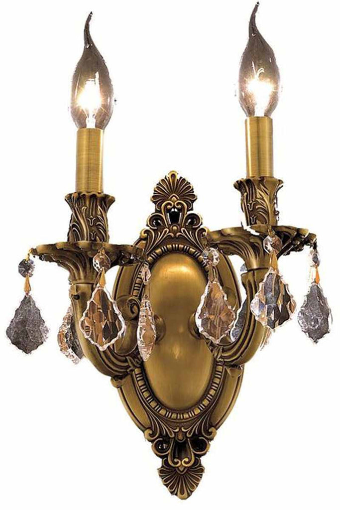 ZC121-9202W9FG/EC By Regency Lighting - Rosalia Collection French Gold Finish 2 Lights Wall Sconce