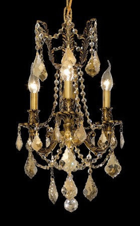 C121-9203D13FG-GT By Regency Lighting-Rosalia Collection French Gold Finish 3 Lights Chandelier