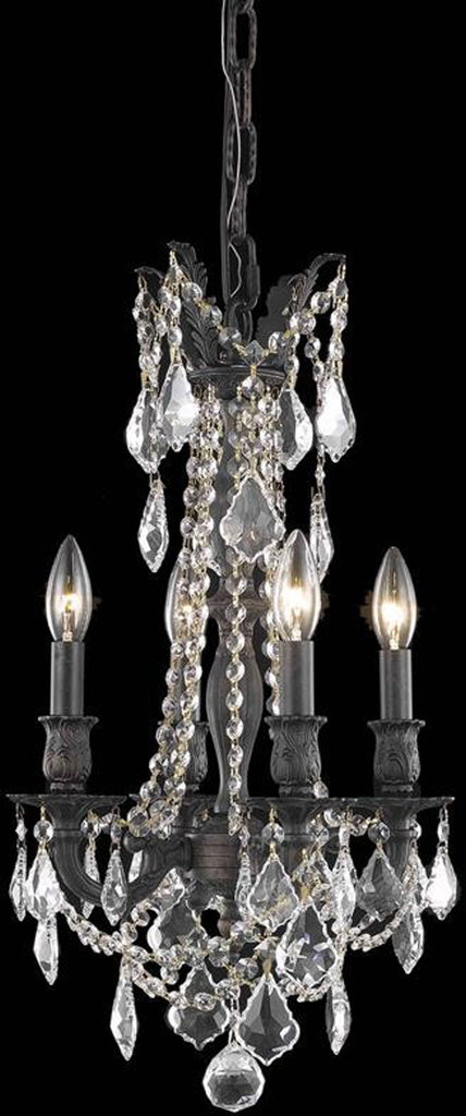 C121-9204D13DB/EC By Elegant Lighting - Rosalia Collection Dark Bronze Finish 4 Lights Pendant Lamp