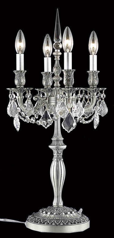 C121-9204TL12PW/RC By Elegant Lighting Rosalia Collection 4 Light Table Lamps Pewter Finish