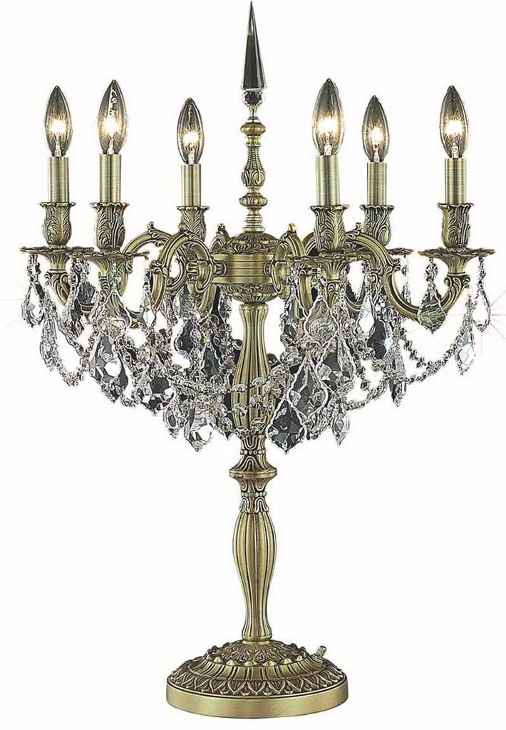 C121-9206TL20AB/EC By Elegant Lighting - Rosalia Collection Antique Bronze Finish 6 Lights Table Lamp