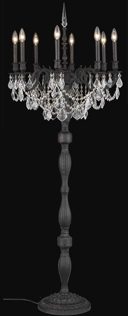 C121-9208FL24DB/EC By Elegant Lighting - Rosalia Collection Dark Bronze Finish 8 Lights Floor Lamp