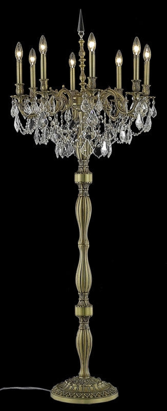 C121-9208FL24FG/RC By Elegant Lighting Rosalia Collection 8 Light Floor Lamps French Gold Finish
