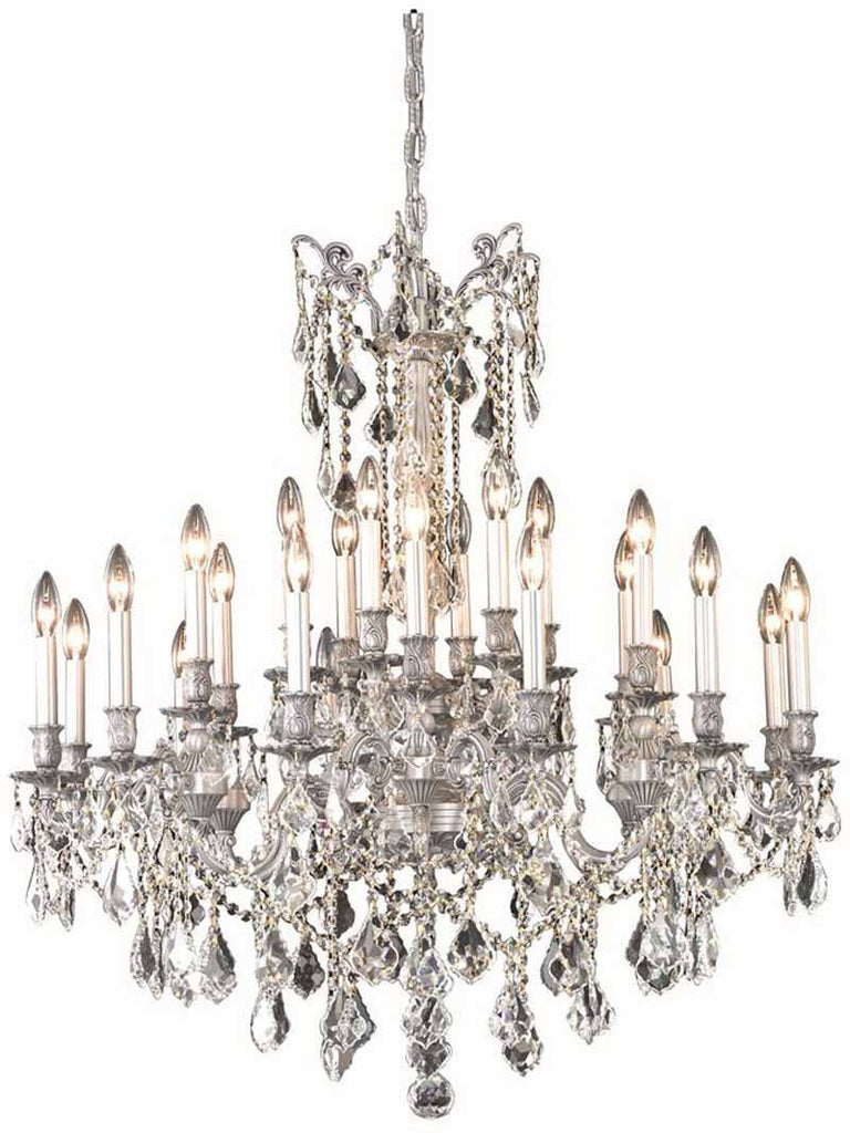 C121-9224D36PW/EC By Elegant Lighting - Rosalia Collection Pewter Finish 24 Lights Dining Room