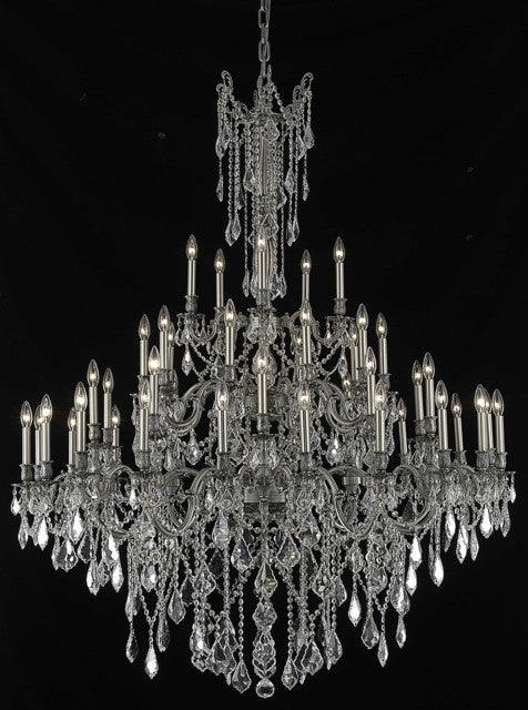 C121-9245G54PW/RC By Elegant Lighting Rosalia Collection 45 Light Chandeliers Pewter Finish