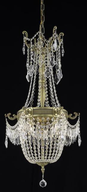 C121-9306D18FG/RC By Elegant Lighting Esperanza Collection 6 Light Chandeliers French Gold Finish