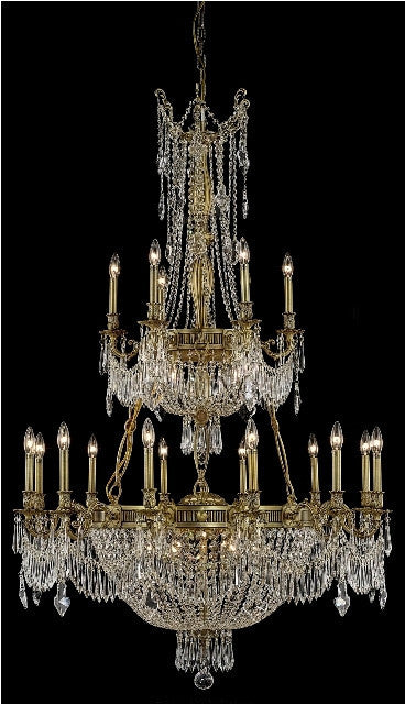 C121-9327G41FG/RC By Elegant Lighting Esperanza Collection 27 Light Chandeliers French Gold Finish