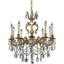C121-9410D28FG/RC By Elegant Lighting Marseille Collection 10 Lights Chandelier French Gold Finish