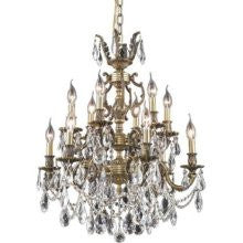 C121-9412D24FG/RC By Elegant Lighting Marseille Collection 12 Lights Chandelier French Gold Finish