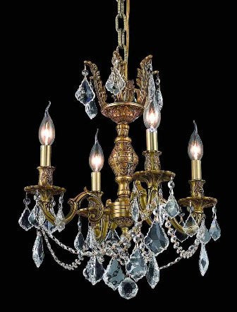 C121-9504D17FG By Regency Lighting-Marseille Collection French Gold Finish 4 Lights Chandelier