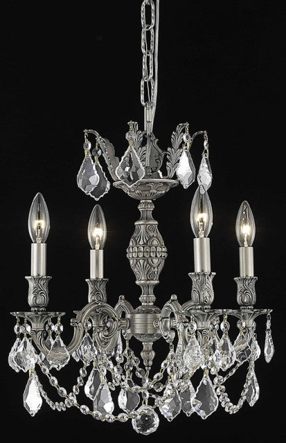ZC121-9504D17PW/EC By Regency Lighting Marseille Collection 4 Light Chandeliers Pewter Finish