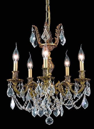 C121-9505D18FG By Regency Lighting-Marseille Collection French Gold Finish 5 Lights Chandelier