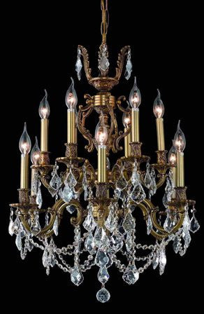 C121-9512D24FG By Regency Lighting-Marseille Collection French Gold Finish 12 Lights Chandelier