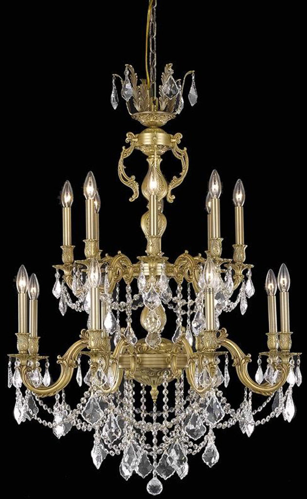 C121-9516D32FG/EC By Elegant Lighting - Marseille Collection French Gold Finish 16 Lights Dining Room
