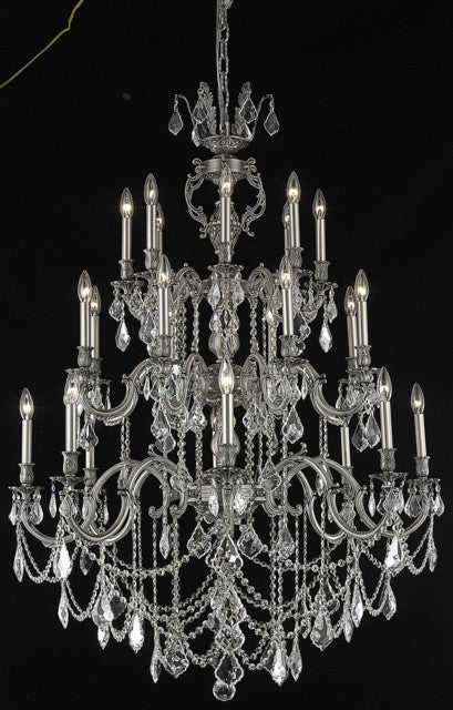 ZC121-9524G38PW/EC By Regency Lighting Marseille Collection 24 Light Chandeliers Pewter Finish