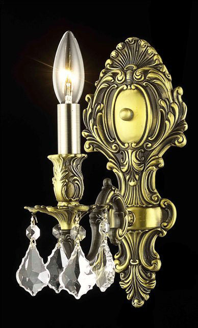 C121-9601W5AB/RC By Elegant Lighting Monarch Collection 1 Light Wall Sconces Antique Bronze Finish