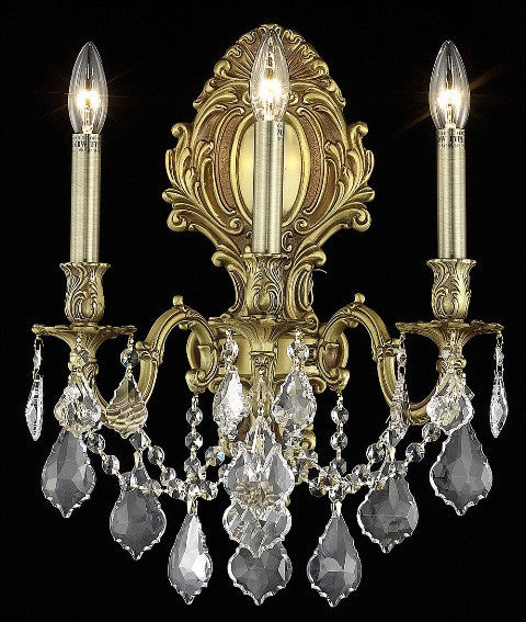 ZC121-9603W14FG/EC By Regency Lighting Monarch Collection 3 Light Wall Sconces French Gold Finish
