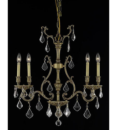 C121-9604D26FG+SH-1E31G/RC By Elegant Lighting Monarch Collection 4 Light pendant French Gold Finish