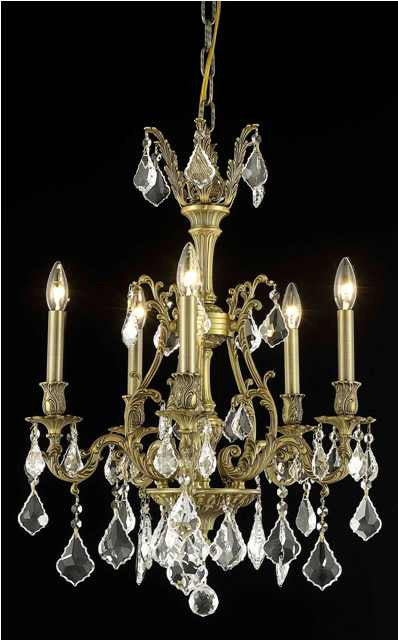 C121-9605D21FG/RC By Elegant Lighting Monarch Collection 5 Light Chandeliers French Gold Finish