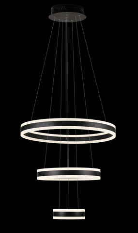 Elipse 3 Ring LED Chandelier Chandeliers Modern/Contemporary Lighting 24" Wide w/Adjustable Cables- Good for Dining Room, Foyer, Entryway, Family Room, Living Room and More - G7-4735/20+40+60