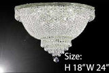 Swarovski Crystal Trimmed Chandelier French Empire Crystal Semi Flush Chandelier H18" X W24" - A500-Flush/Cs/870/9Sw