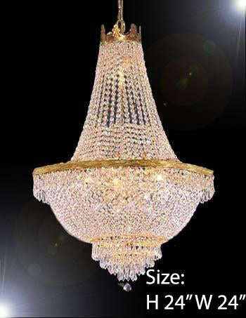 French Empire Crystal Chandelier Lighting H24" X W24" - Go-A93/C3/870/9