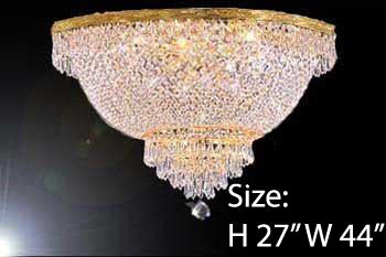 Flush Basket French Empire Crystal Chandelier Lighting H27" X W44" - A93-Flush/Cg/870/24