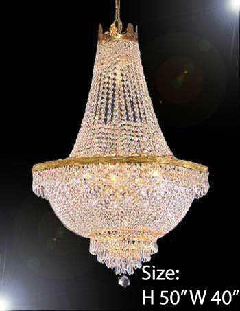 French Empire Crystal Chandelier Lighting H50" W40" - A93-870/18