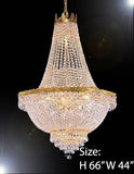 Swarovski Crystal Trimmed Chandelier 44X66" French Empire Crystal Chandelier Lighting Gold Chandeliers - Go-A93-870/24 Sw