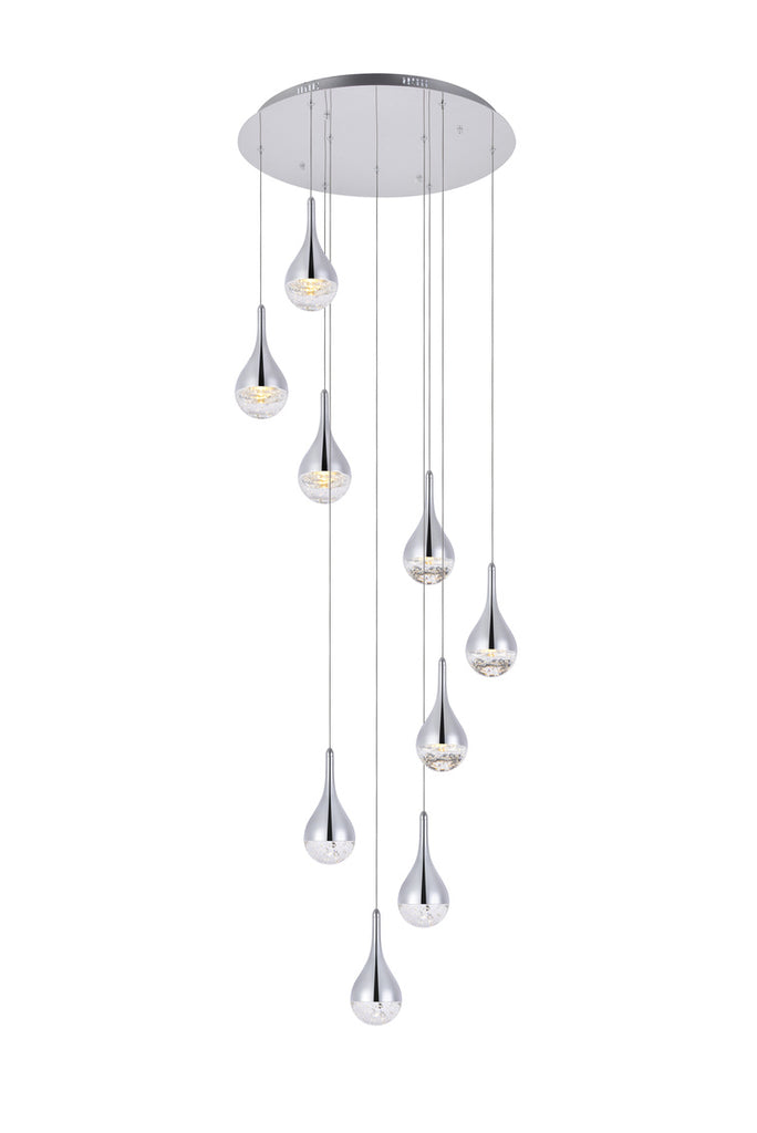 ZC121-3809D24C - Regency Lighting: Amherst Collection LED 9-light chandelier 24in x 9in chrome finish