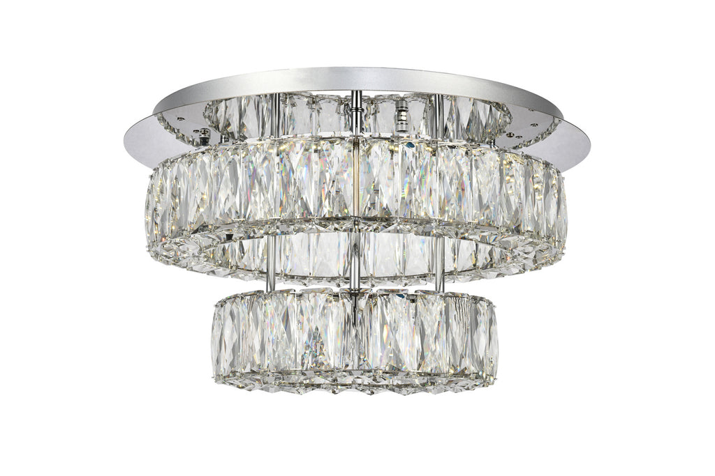 ZC121-3503F18L2C - Regency Lighting: Monroe LED light Chrome Flush Mount Clear Royal Cut Crystal