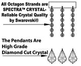 Swarovski Crystal Trimmed Wrought Iron Crystal Chandelier Lighting W38" H60" - Good for Entryway, Foyer, Living Room, Ballrooms, Catering Halls, Event Halls! w/ White Shades - F83-WHITESHADES/B12/556/16SW